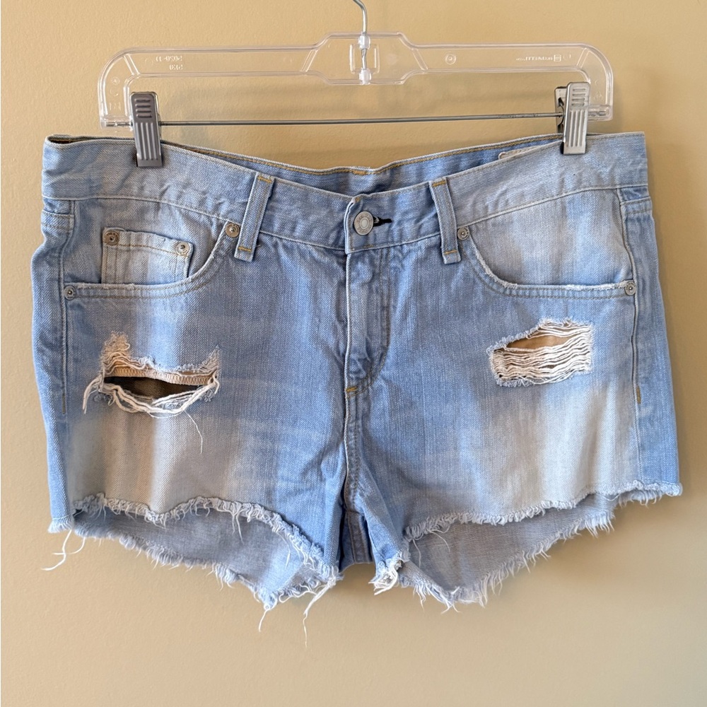 Designer Rag & Bone Distressed Denim Cut Off Jean Shorts Worn Once Sz. 29